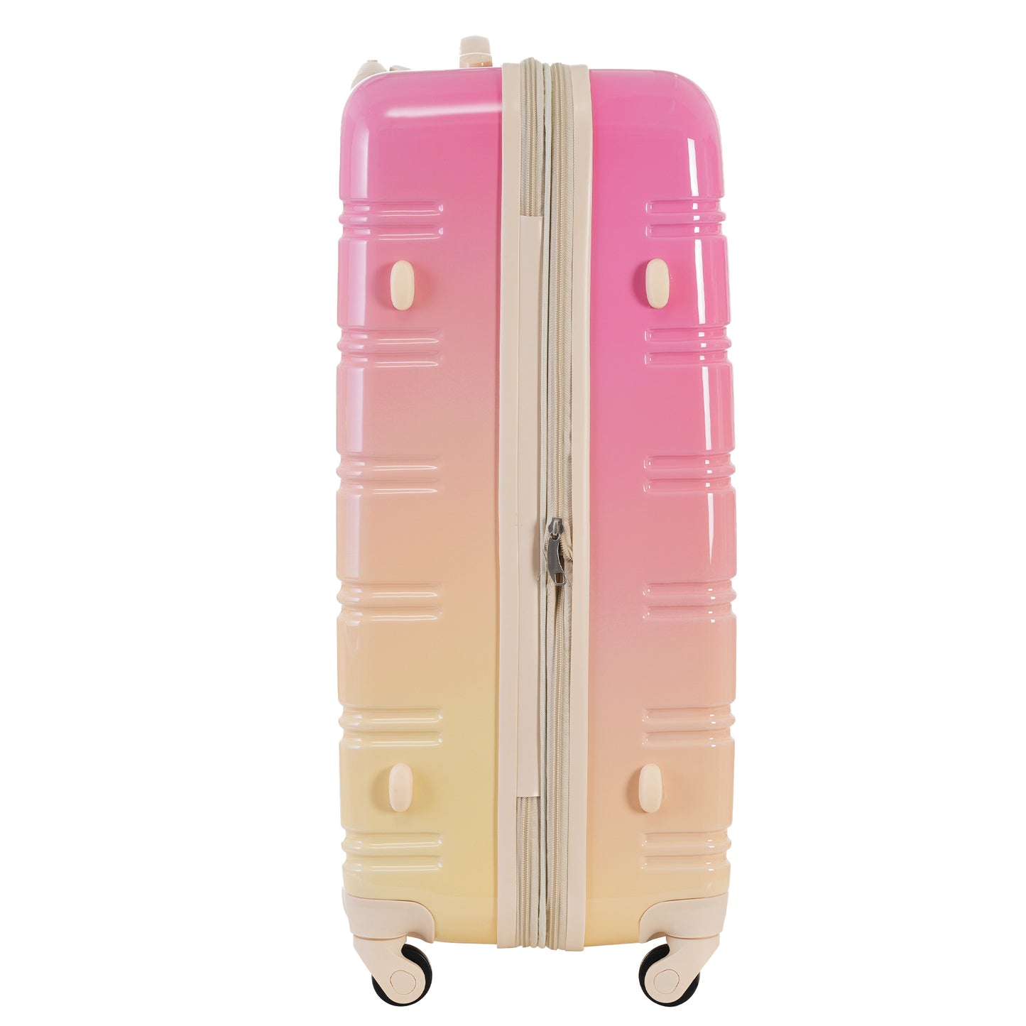 Hardshell Luggage Sets 3 Piece Gradient Color Expandable Suitcase with Spinner Wheels and TSA Lock Lightweight 20" 24" 28" Available,Pink and Yellow