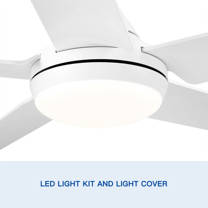 48 In Intergrated LED Ceiling Fan with White ABS Blade