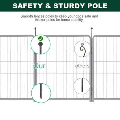 16 Panels Dog Playpen for outdoor,yard,camping,31.6"Height dog fence with 2 doors.