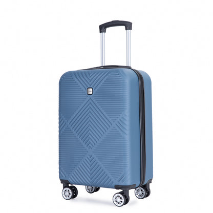 4-piece ABS lightweight suitcase, 14 inch makeup box, aircraft wheels (14/20/24/28) BLUE