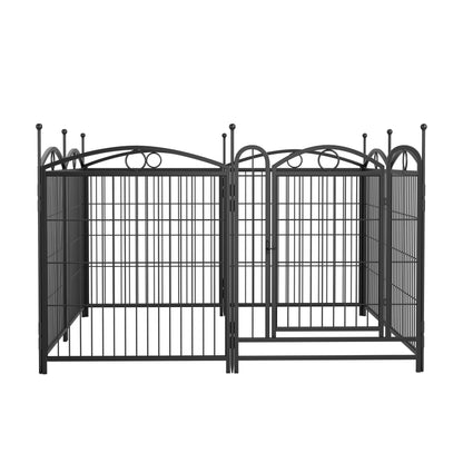 Dog Playpen Indoor 32 inch 8 Panels Metal Dog Pen Pet Dog Fence Outdoor Exercise Pen with Doors, Heavy Duty Dog Fence Puppy Pen for Large Medium Small Dogs Indoor Outdoor Foldable Pet Exercise Pen