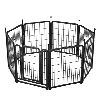 Dog Playpen 8 Panels 32" Height Heavy Duty Dog Fence Puppy Pen for Large Medium Small Dogs Indoor Outdoor Foldable Pet Exercise Pen