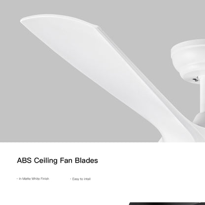 56 In.Intergrated LED Ceiling Fan with White ABS Blade