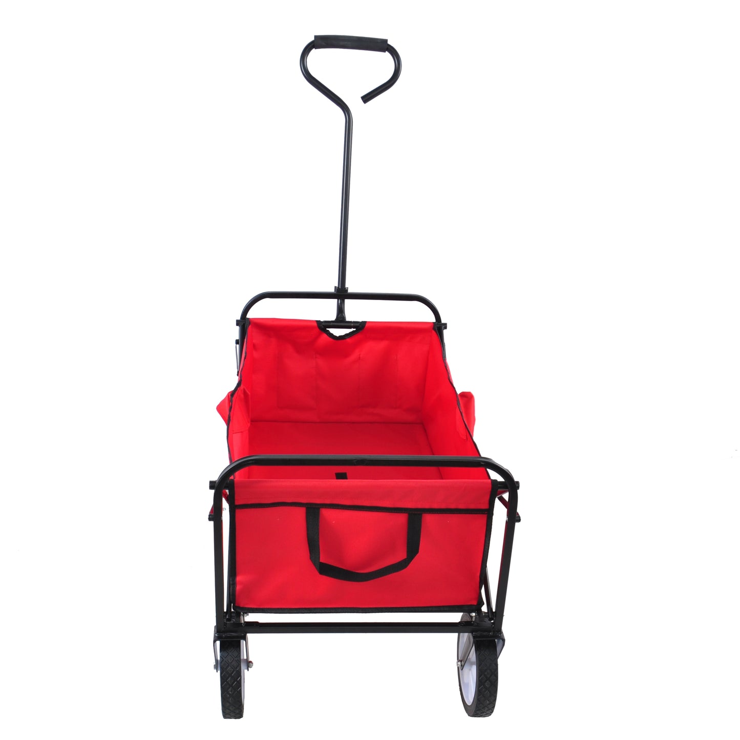 Folding Wagon Garden Shopping Beach Cart (Red)