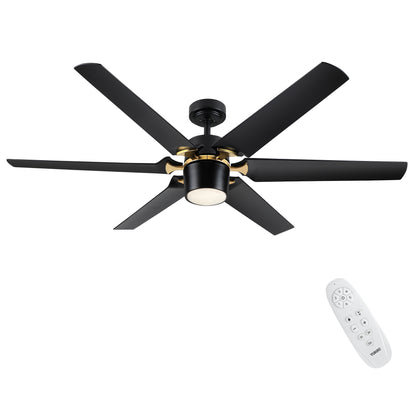 Modern 60" Integrated LED Light Ceiling Fan with Remote Control