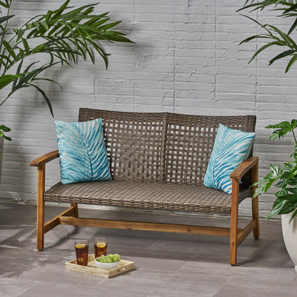 HAMPTON WOOD + WICKER LOVESEAT