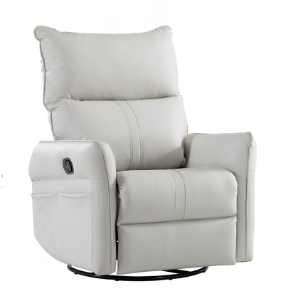 Rocking Recliner Chair,360 ° Swivel Nursery Rocking Chair,Glider Chair,Modern Small Rocking Swivel Recliner Chair for Bedroom,Living Room Chair Home Theater Seat,Side Pocket(Light Gray+360°Swivel)