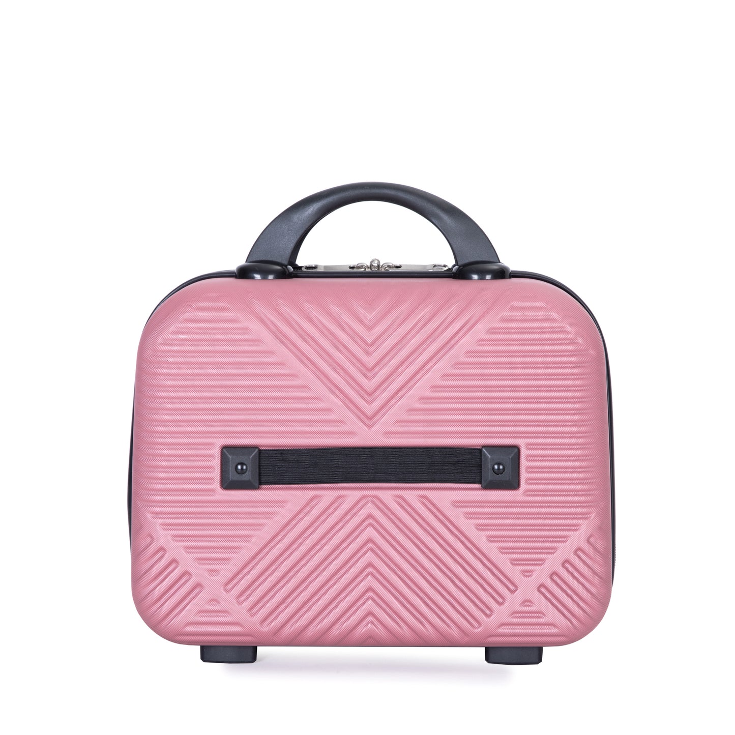 4-piece ABS lightweight suitcase, 14 inch makeup box, aircraft wheels (14/20/24/28) PINK