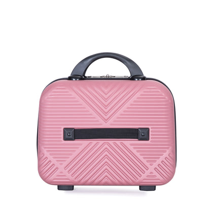 4-piece ABS lightweight suitcase, 14 inch makeup box, aircraft wheels (14/20/24/28) PINK