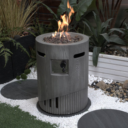 32000 BTU, CSA Certification Diameter 20 Inch Round Outdoor Gas Fire Pit,Contain 2.5kg Lava Stone And Rainproof Cover,Magnesium Oxide Cultured Stone Surface Finished,, More Suitable for Outdoor Garden