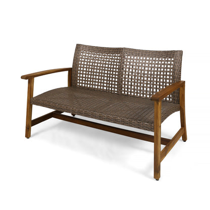 HAMPTON WOOD + WICKER LOVESEAT