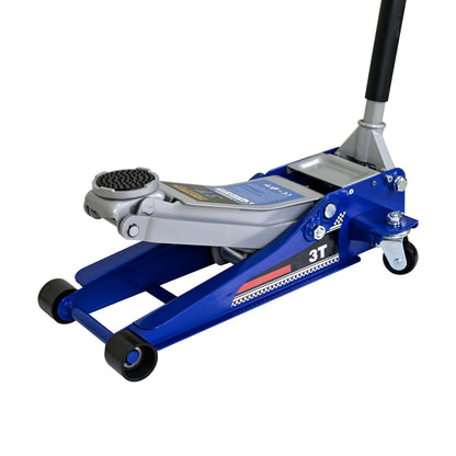 Low-Position Steel Vehicle Floor-mounted Hydraulic Jack with Dual-piston Quick-lift Pump, 3-Ton(6600 lb.) Capacity.