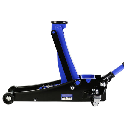 3t Low Profile Jack, Blue and Black, Ultra Low Floor Jack  with Dual Pistons Quick Lift Pump, Car Jack Hydraulic AutoLifts for Home Garage, Truck Jack Hydraulic Lifting range 3.3"-19.7"