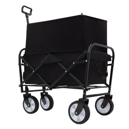 Collapsible Foldable Wagon Cart Beach Wagon Heavy Duty Utility Cart Utility Wagon Grocery Cart for for Camping Shopping Sports Gardeing Fishing 
Supports 225lbs ,All-Terrain Wheels black