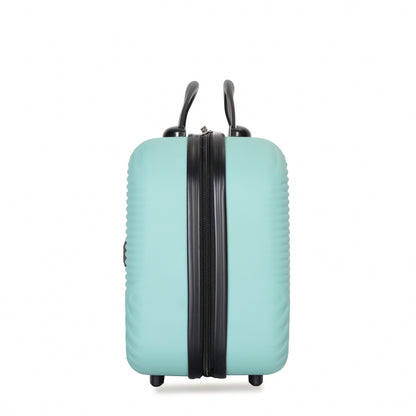 4-piece ABS lightweight suitcase, 14 inch makeup box, aircraft wheels (14/20/24/28) LIGHT BLUE