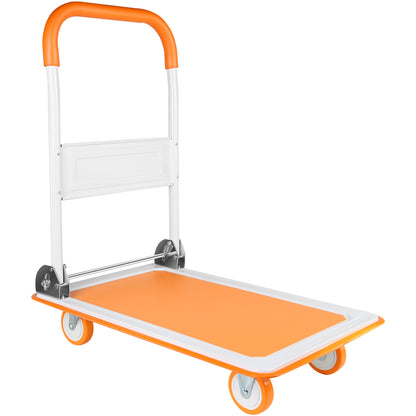 Push Cart Dolly, Moving Platform Hand Truck, Foldable for Easy Storage and 360 Degree Swivel Wheels with 330lb Weight Capacity