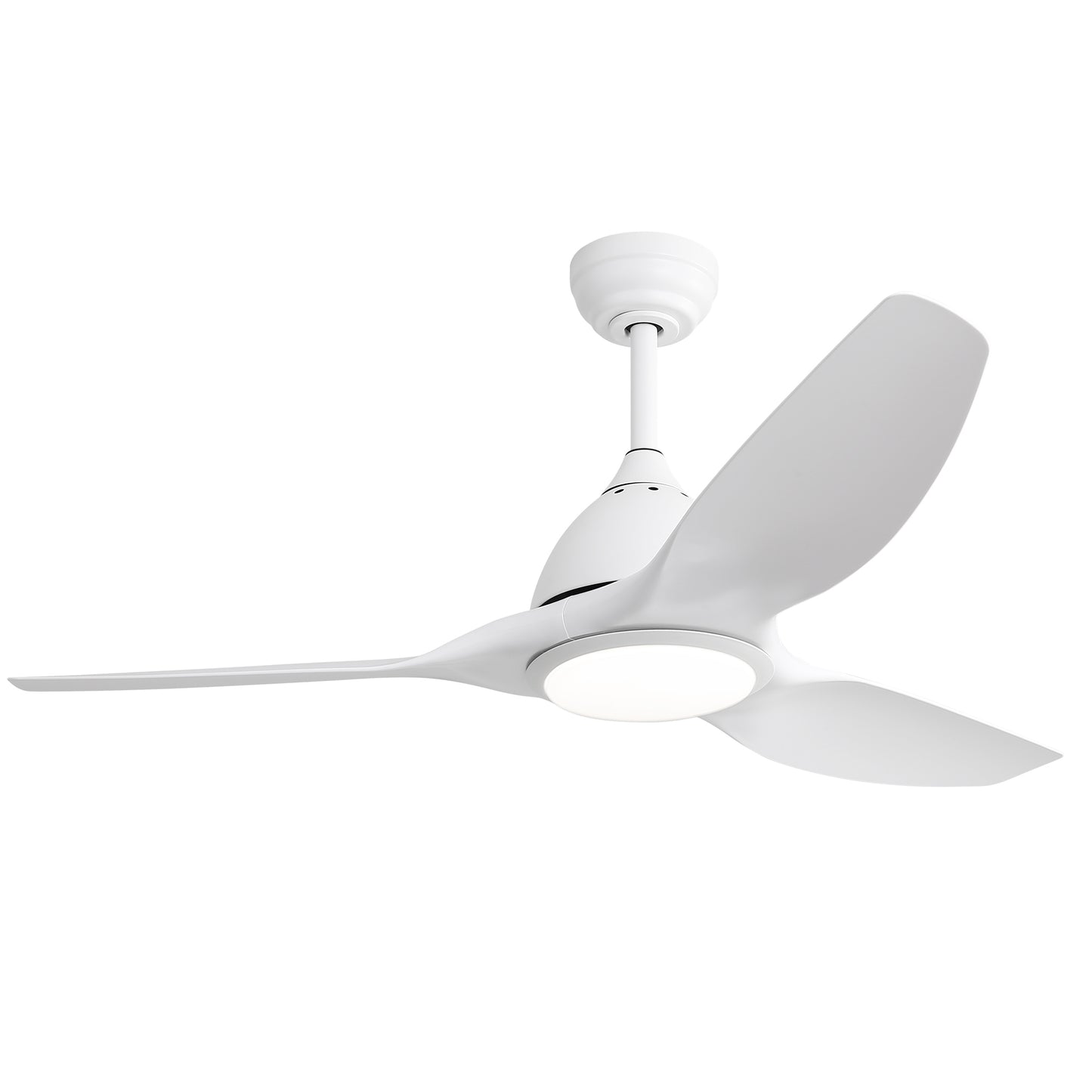 52 Inch Modern Ceiling Fan with 22W LED Light, 3 ABS Fan Blades DC Motor White Ceiling Fan for Indoor