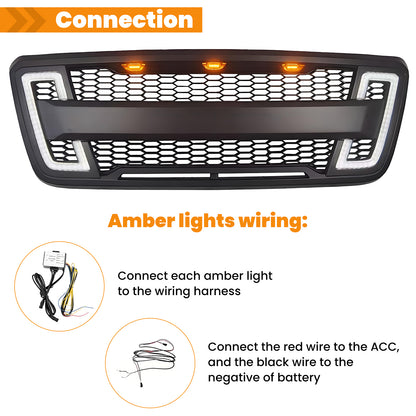 Grille for 2004-2008 Ford F150 with LED Lights