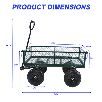 Wagon Cart Garden cart trucks make it easier to transport firewood (green)