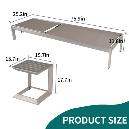 Modern design All aluminum outdoor coffee table and lounge