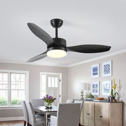 52 inch Indoor/Outdoor Ceiling Fan with LED  Select Light Kit - Black