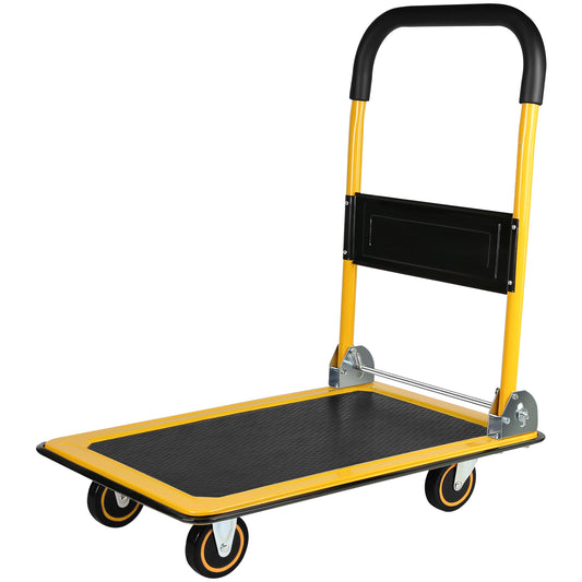 Moving Platform Hand Truck Home Large Foldable Push Cart Dolly 330 lbs Capacity  Heavy Duty Space Saving Collapsible Swivel Push Handle Flat Bed Wagon