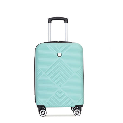 4-piece ABS lightweight suitcase, 14 inch makeup box, aircraft wheels (14/20/24/28) LIGHT BLUE