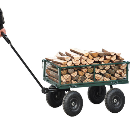 Wagon Cart Garden cart trucks make it easier to transport firewood (green)