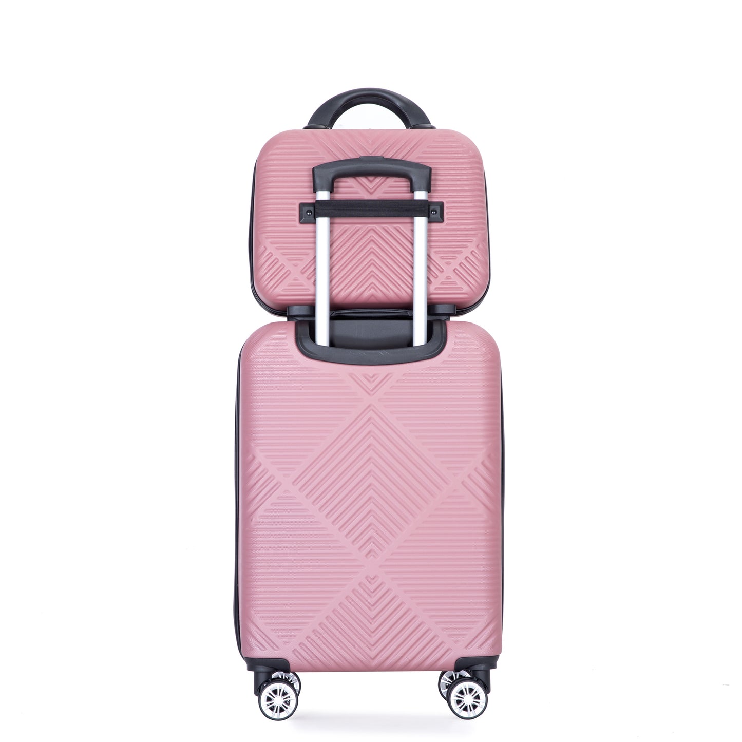 2Piece Luggage Sets ABS Lightweight Suitcase , Spinner Wheels,  (20/14)PINK