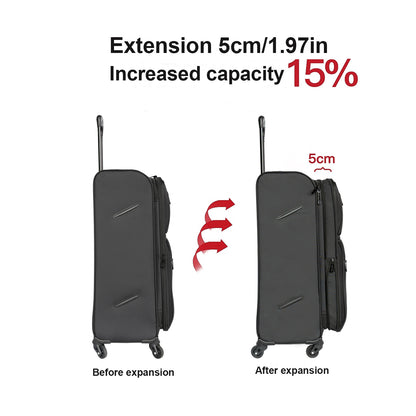 Softside Luggage Expandable 3 Piece Set Suitcase Upright Spinner Softshell Lightweight Luggage Travel Set  20inch 24inch 28inch