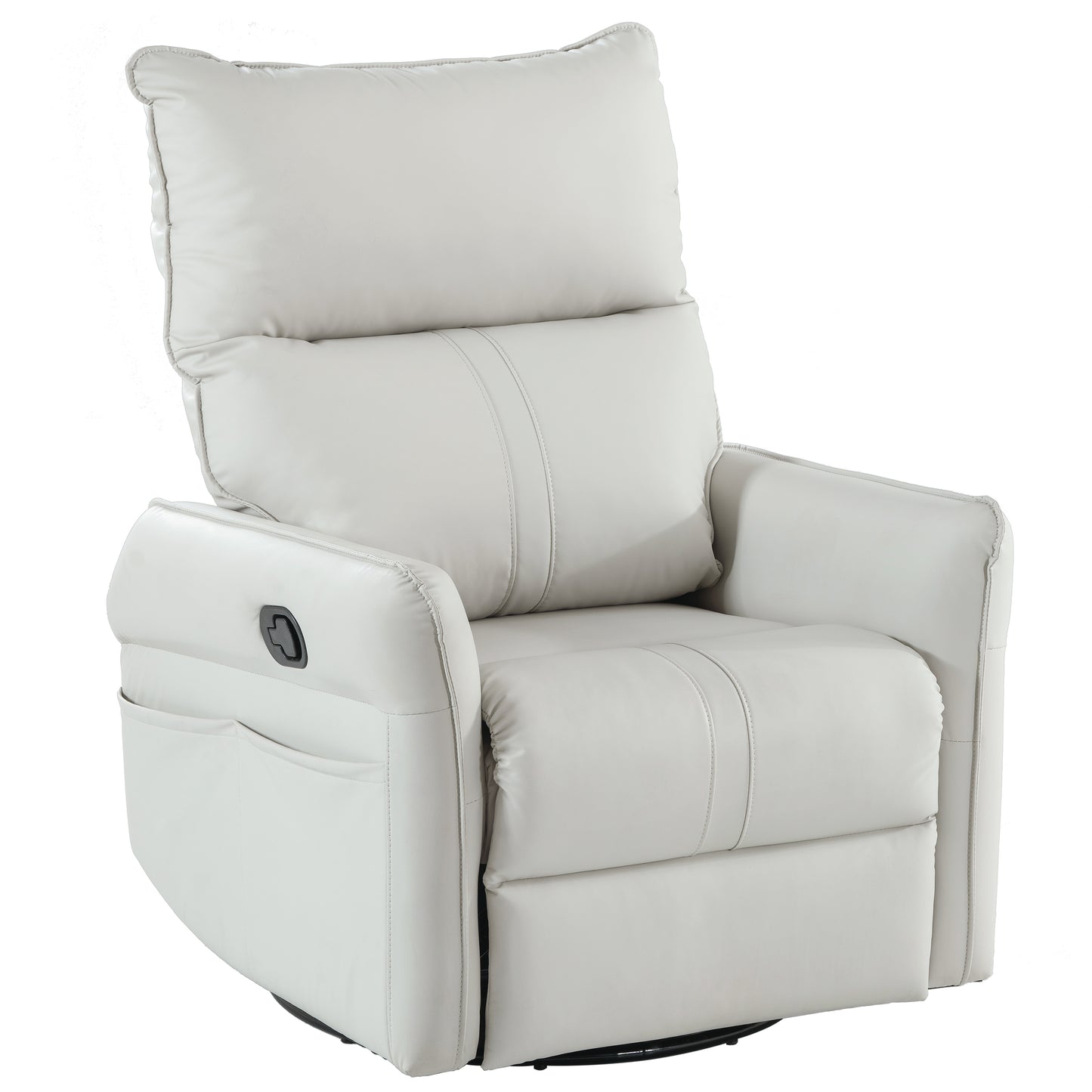 Rocking Recliner Chair,360 ° Swivel Nursery Rocking Chair,Glider Chair,Modern Small Rocking Swivel Recliner Chair for Bedroom,Living Room Chair Home Theater Seat,Side Pocket(Light Gray+360°Swivel)