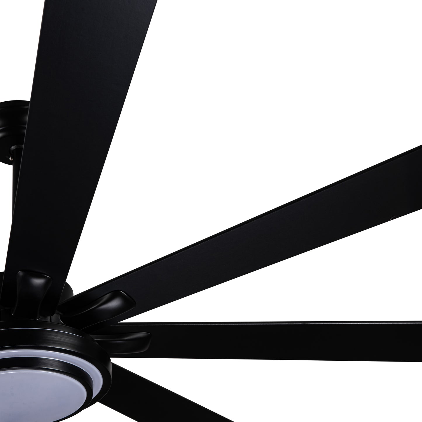 72" Integrated LED Matte Black Large Smart Ceiling Fan with Remote Control