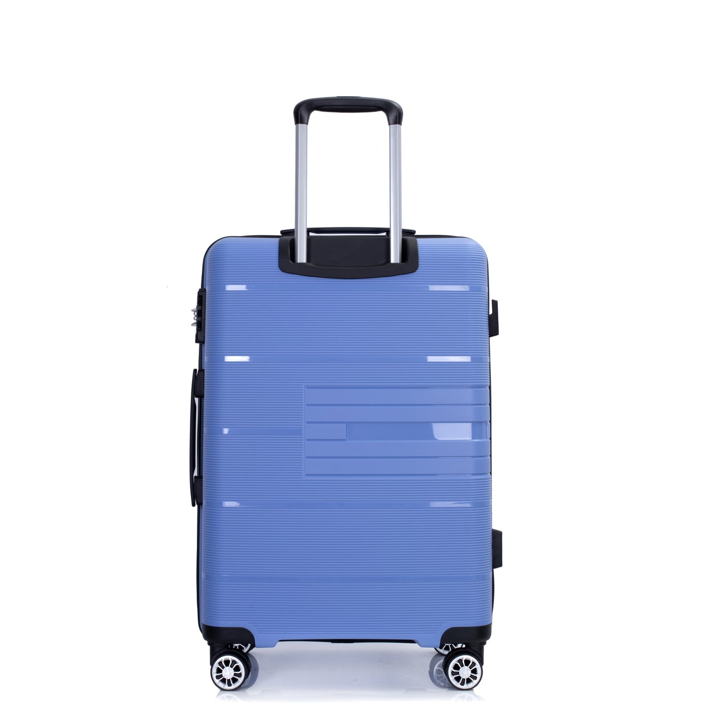 Hardshell Suitcase Double Spinner Wheels PP Luggage Sets Lightweight Durable Suitcase with TSA Lock,3-Piece Set (20/24/28) , Purplish Blue