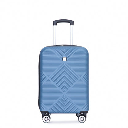 4-piece ABS lightweight suitcase, 14 inch makeup box, aircraft wheels (14/20/24/28) BLUE