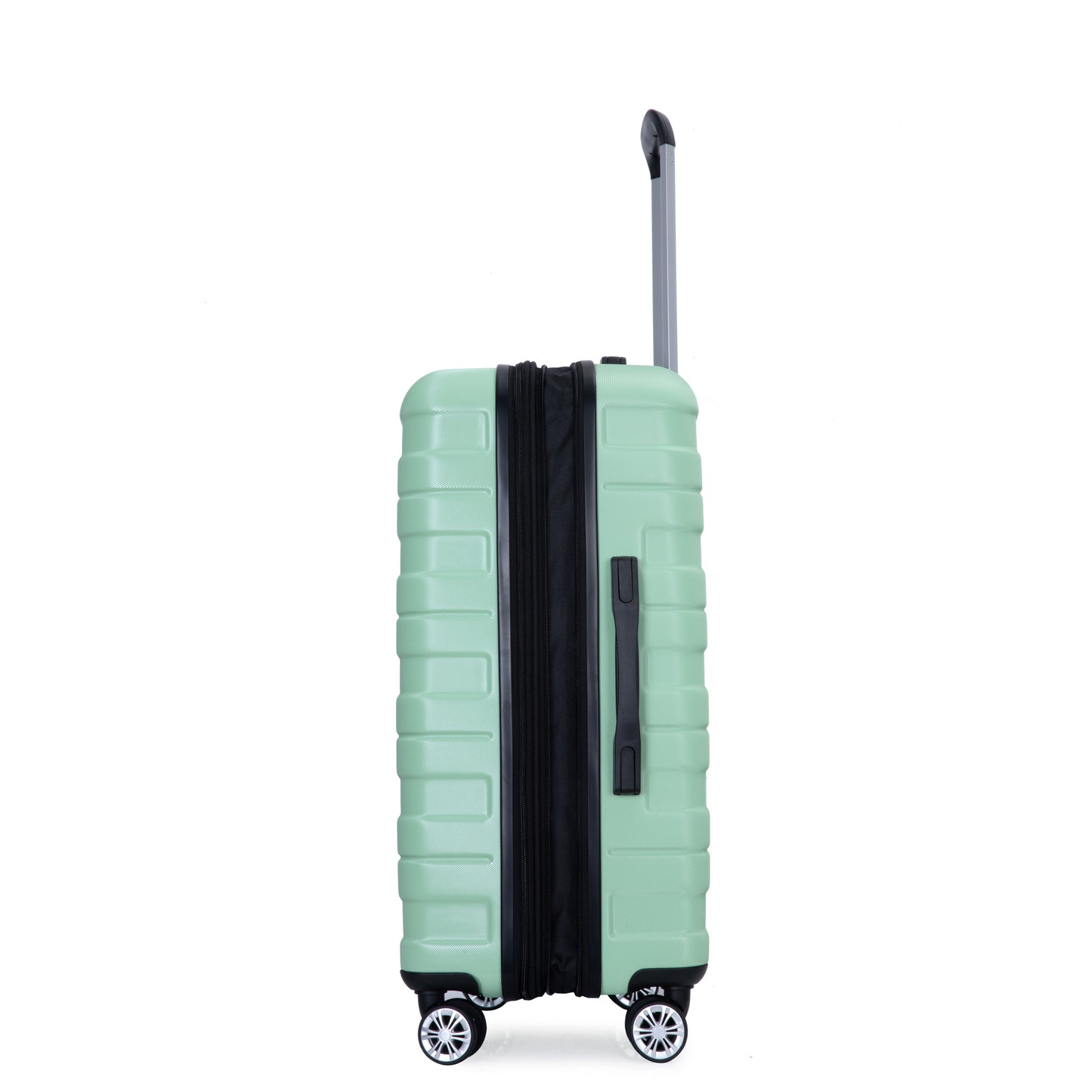 3 Piece Luggage Sets PC Lightweight & Durable Expandable Suitcase with Two Hooks, Double Spinner Wheels, TSA Lock, (21/25/29) Light Green