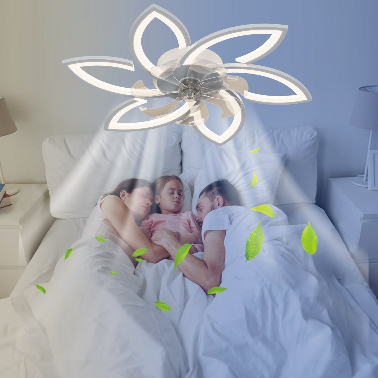 30.7In Ceiling Fan with Lights, Remote Control 3 Color Temperatures,6 Gear wind Speed Fan Light