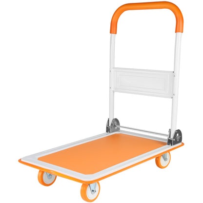 Push Cart Dolly, Moving Platform Hand Truck, Foldable for Easy Storage and 360 Degree Swivel Wheels with 330lb Weight Capacity