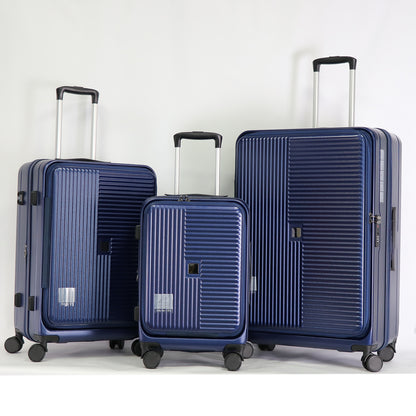 Luggage,with front opening,TSA approved lock,hardshell suitcase,Blue