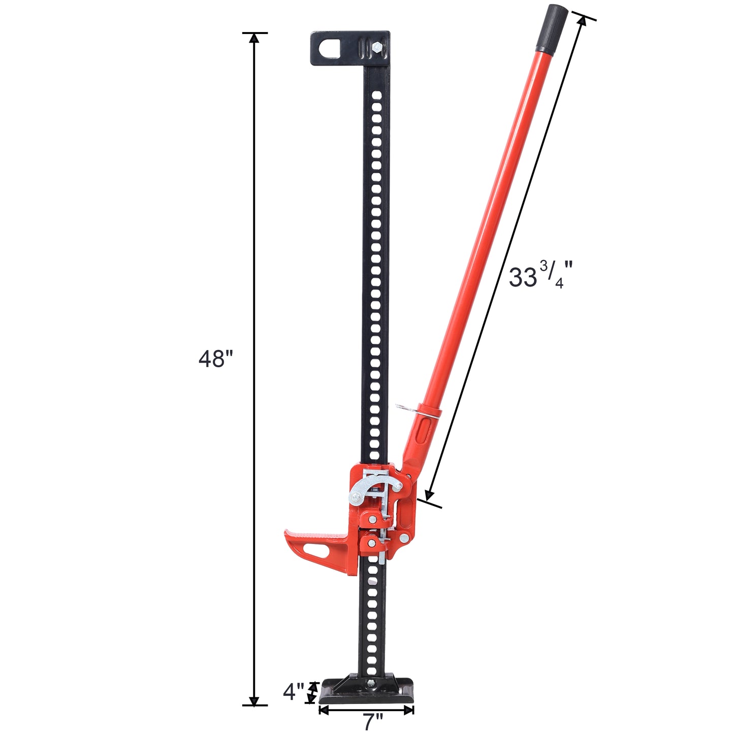 High Lift Farm Jack, 48" Utility Farm Jack, 7000 lbs Capacity Ratcheting Off Road Utility Jack, Heavy-Duty Farm Jack for Tractor, Truck, SUV, Bumper Lift, RED