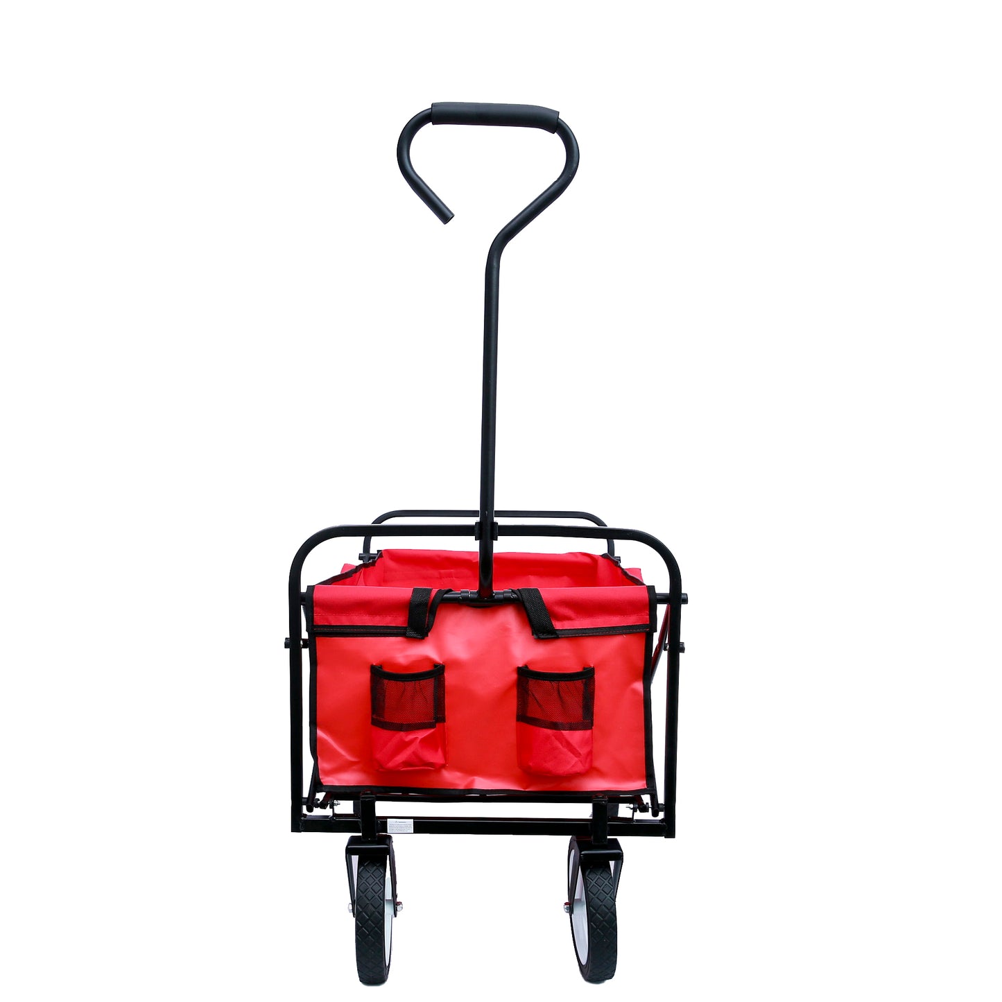 Folding Wagon Garden Shopping Beach Cart (Red)