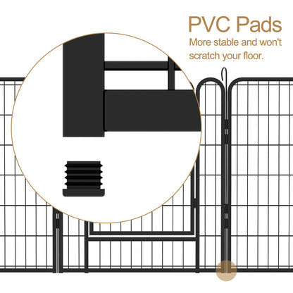 12 Panels Heavy Duty Metal Playpen with door,31.7"H Dog Fence Pet Exercise Pen for Outdoor