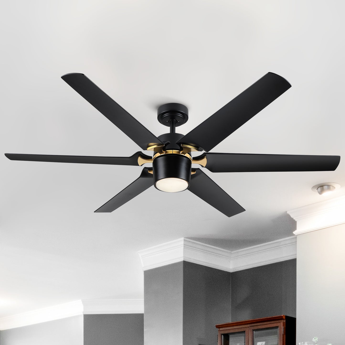 Modern 60" Integrated LED Light Ceiling Fan with Remote Control