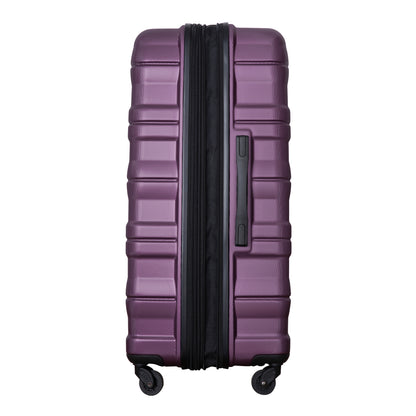 Expandable 3 Piece Luggage Sets PC Lightweight & Durable Suitcase with Two Hooks, Spinner Wheels, TSA Lock, (21/25/29) Dark Purple