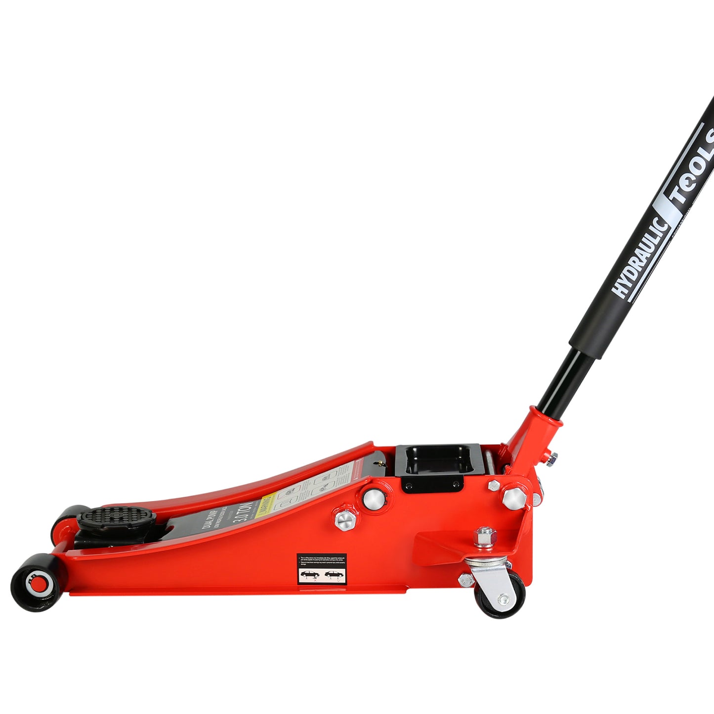 Hydraulic Low Profile and Steel Racing Floor Jack with Dual Piston Quick Lift Pump,3 Ton (6600 lb) Capacity,  Lifting range 3.3"-18.5"