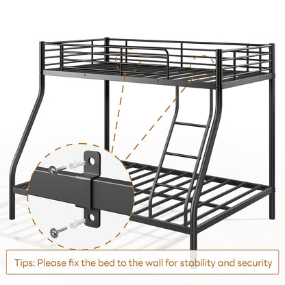 Metal Bunk Bed, Twin Over Full Size