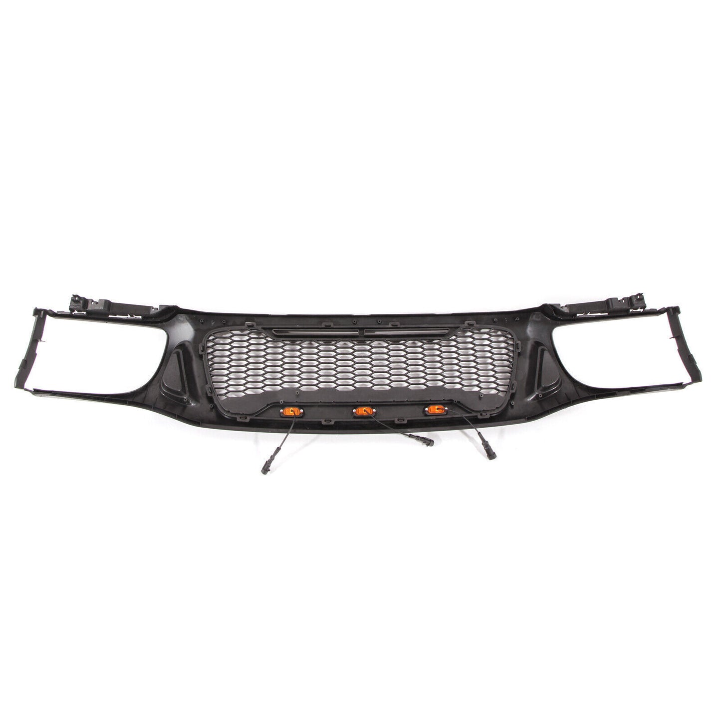 Front Grille Fit For 2001-2004 Toyota Tacoma Mesh Honeycomb Grill with 3 LED Lights