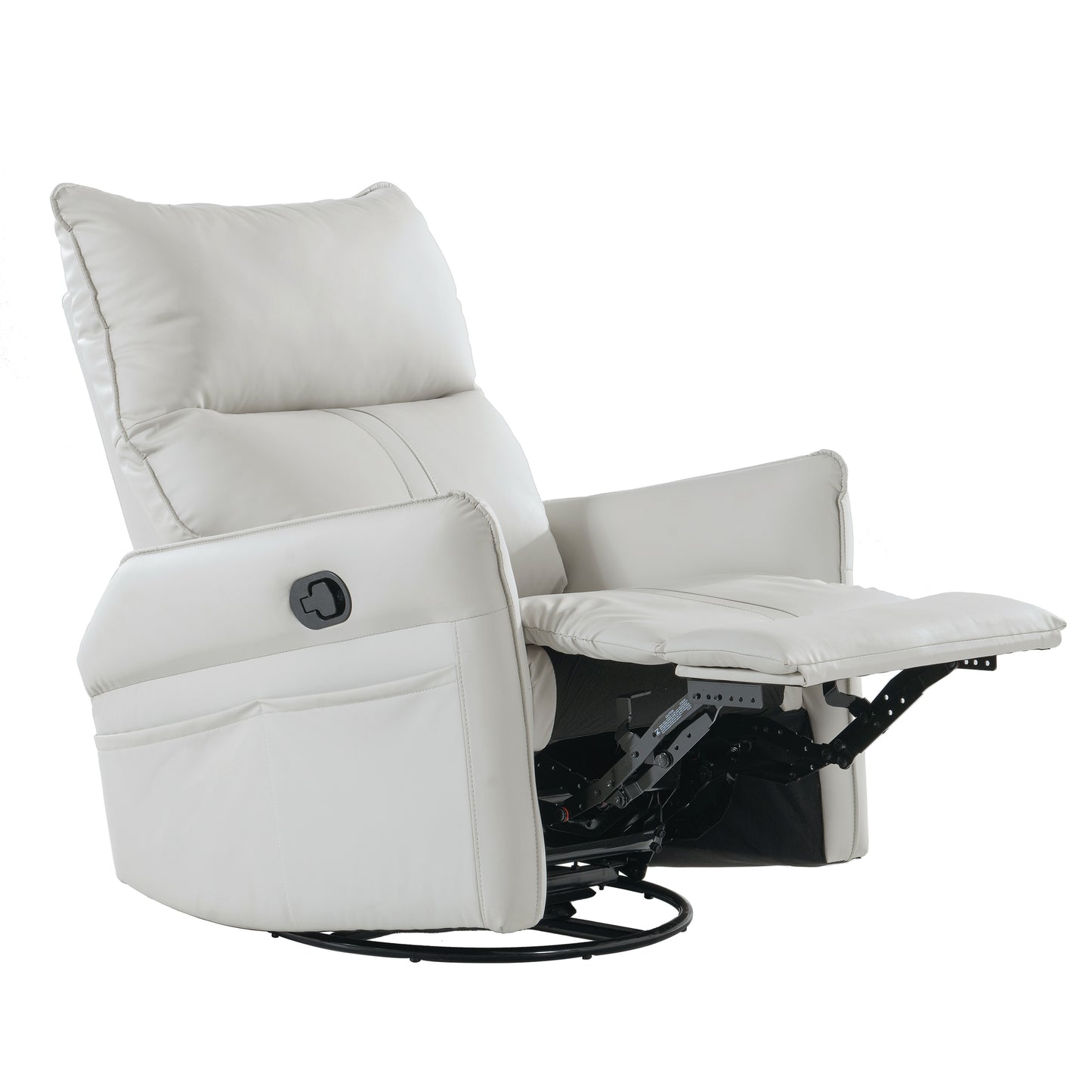 Rocking Recliner Chair,360 ° Swivel Nursery Rocking Chair,Glider Chair,Modern Small Rocking Swivel Recliner Chair for Bedroom,Living Room Chair Home Theater Seat,Side Pocket(Light Gray+360°Swivel)