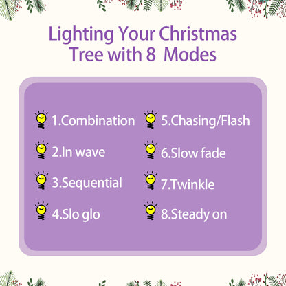 Pre-lit Christmas Artificial Tree 4-Piece Set, Garland, Wreath and Set of 2 Entrance Trees, X-mas with LED Lights, PVC Festival Celebration Set, Purple