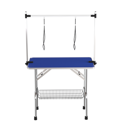 Large Grooming Table for Pet Dog and Cat with Adjustable Arm and Clamps Large Heavy Duty Animal grooming table, 42''/Blue