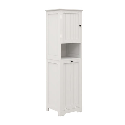 One-Compartment One-Door Tilt-Out Laundry Sorter Cabinet - White